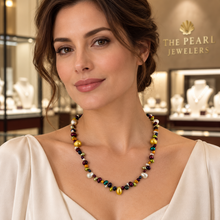 Load image into Gallery viewer, Hawaiian Rainbow Multi-Color Pearl Necklace – .925 Silver Clasp