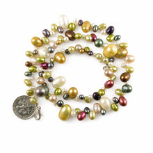 Load image into Gallery viewer, Hawaiian Rainbow Multi-Color Pearl Necklace – .925 Silver Clasp