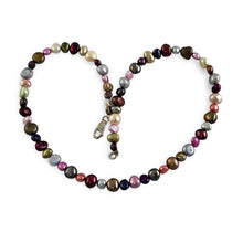 Load image into Gallery viewer, Hawaiian Rainbow Multi-Color Pearl Necklace – .925 Silver Clasp