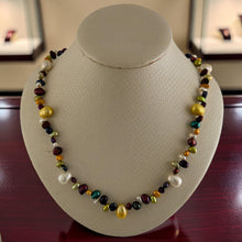 Load image into Gallery viewer, Hawaiian Rainbow Multi-Color Pearl Necklace – .925 Silver Clasp