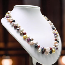 Load image into Gallery viewer, Multi-Color Freshwater Pearl Necklace – Sterling Silver Clasp