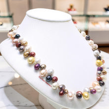 Load image into Gallery viewer, Multi-Color Freshwater Pearl Necklace – Sterling Silver Clasp