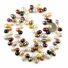 Load image into Gallery viewer, Multi-Color Freshwater Pearl Necklace – Sterling Silver Clasp