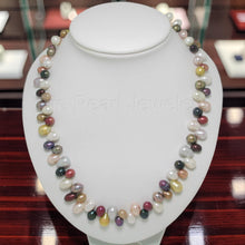 Load image into Gallery viewer, Multi-Color Freshwater Pearl Necklace – Sterling Silver Clasp