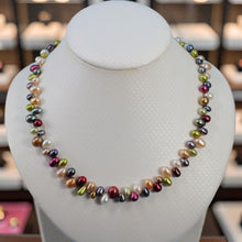 Load image into Gallery viewer, Hawaiian Rainbow Freshwater Pearl Necklace – Silver Clasp