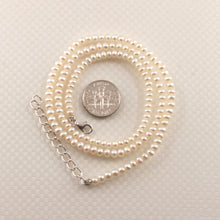 Load image into Gallery viewer, 640164S33-Genuine-White-Seed-Pearls-Adjustable-Necklace-.925-Silver-Clasp