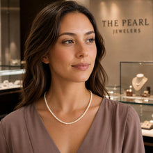Load image into Gallery viewer, White Seed Pearl Necklace – Adjustable with .925 Silver Clasp