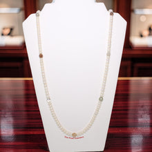 Load image into Gallery viewer, Quartz &amp; White Roundel Freshwater Pearl Endless Necklace – 33”