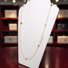 Load image into Gallery viewer, Quartz &amp; White Roundel Freshwater Pearl Endless Necklace – 33”