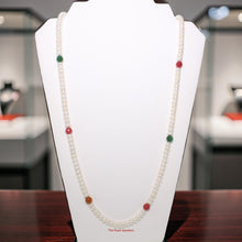 Load image into Gallery viewer, Multicolor Quartz &amp; White Freshwater Pearl Infinity Necklace (33")