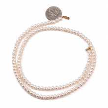 Load image into Gallery viewer, 4mm White Button Pearl Strand Necklace