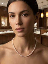 Load image into Gallery viewer, 4mm White Button Pearl Strand Necklace