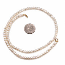 Load image into Gallery viewer, 4mm White Button Pearl Strand Necklace