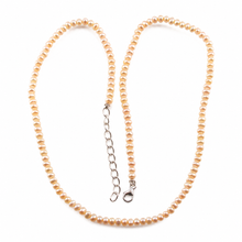 Load image into Gallery viewer, Pink Mini Pearl Adjustable Necklace – .925 Silver Clasp