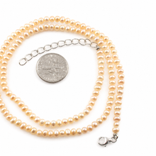 Load image into Gallery viewer, Pink Mini Pearl Adjustable Necklace – .925 Silver Clasp