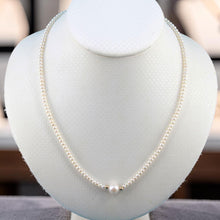 Load image into Gallery viewer, White Pearl Pendant Necklace with 14k Gold
