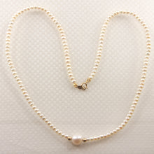 Load image into Gallery viewer, 640800-36-Genuine-White-Mini-Pearls-Pendant-Necklace-14k-Gold-Clasp