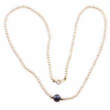Load image into Gallery viewer, Black Pearl Pendant with 14k Gold Accents Necklace