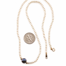 Load image into Gallery viewer, Black Pearl Pendant with 14k Gold Accents Necklace
