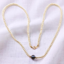 Load image into Gallery viewer, Black Pearl Pendant with 14k Gold Accents Necklace