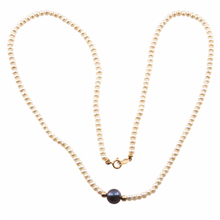 Load image into Gallery viewer, Black Pearl Pendant with 14k Gold Accents Necklace