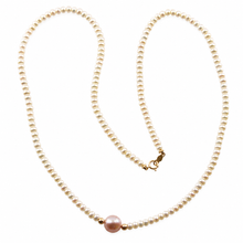 Load image into Gallery viewer, Pink Pearl Pendant Necklace – 14k Gold Details