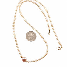 Load image into Gallery viewer, Pink Pearl Pendant Necklace – 14k Gold Details