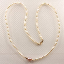 Load image into Gallery viewer, 640802B36-Genuine-White-Mini-Pearls-Pendant-Necklace-14k-Gold-Clasp