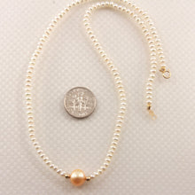 Load image into Gallery viewer, Yellow Pearl Pendant Necklace – 14k Gold Choker