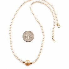 Load image into Gallery viewer, Yellow Pearl Pendant Necklace – 14k Gold Choker