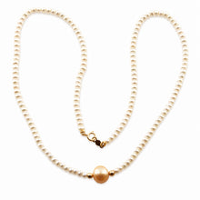 Load image into Gallery viewer, Yellow Pearl Pendant Necklace – 14k Gold Choker