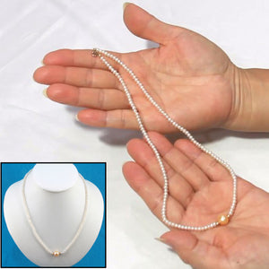 640804-36-Genuine-White-Mini-Pearls-Pendant-Necklace-14k-Gold-Clasp