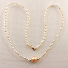 Load image into Gallery viewer, 640804-36-Genuine-White-Mini-Pearls-Pendant-Necklace-14k-Gold-Clasp