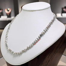 Load image into Gallery viewer, Silver Gray Baroque Pearl Necklace