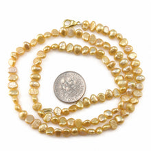 Load image into Gallery viewer, Golden Small Baroque Pearl Necklace