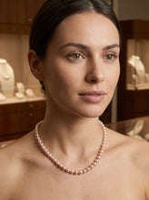 Load image into Gallery viewer, Pink Mini Pearl Choker – 14k Yellow Gold Clasp (Stamped 585)