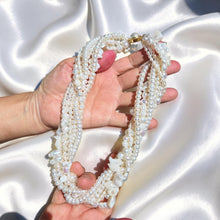 Load image into Gallery viewer, 8-Strand Twist Necklace – Mixed Shape White Freshwater Pearls