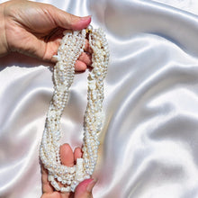 Load image into Gallery viewer, 8-Strand Twist Necklace – Mixed Shape White Freshwater Pearls