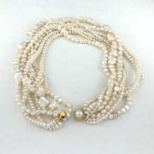 Load image into Gallery viewer, 6493284C MIX SHAPE WHITE FRESHWATER PEARLS TWIST NECKLACE