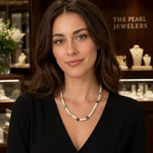 Load image into Gallery viewer, Star Coin &amp; White Roundel Pearl Necklace – .925 Silver