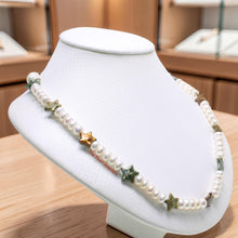 Load image into Gallery viewer, Star Coin &amp; White Roundel Pearl Necklace – .925 Silver