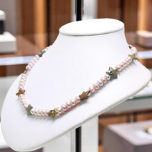 Load image into Gallery viewer, Lavender Coin &amp; Roundel Pearl Necklace – Sterling Silver