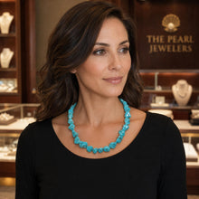 Load image into Gallery viewer, Baroque Turquoise Necklace – 12mm Spring Ring Clasp