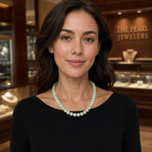 Load image into Gallery viewer, Celadon Green Jadeite Bead Necklace – Knotted with .925 Silver