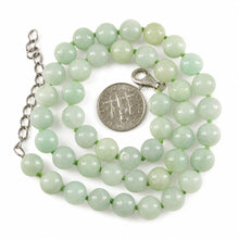 Load image into Gallery viewer, Celadon Green Jadeite Bead Necklace – Knotted with .925 Silver