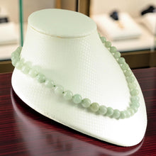 Load image into Gallery viewer, Celadon Green Jadeite Bead Necklace – Knotted with .925 Silver