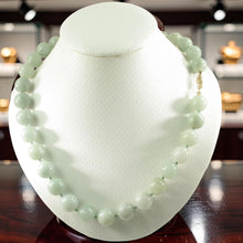 Load image into Gallery viewer, 10mm Celadon Jadeite Necklace – 14K Yellow Gold Clasp