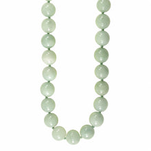 Load image into Gallery viewer, 10mm Celadon Jadeite Necklace – 14K Yellow Gold Clasp