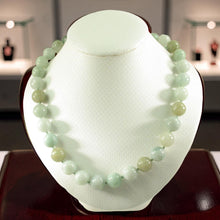 Load image into Gallery viewer, Mixed Green Jadeite Round Bead Necklace – 14K Gold Clasp