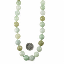 Load image into Gallery viewer, Mixed Green Jadeite Round Bead Necklace – 14K Gold Clasp